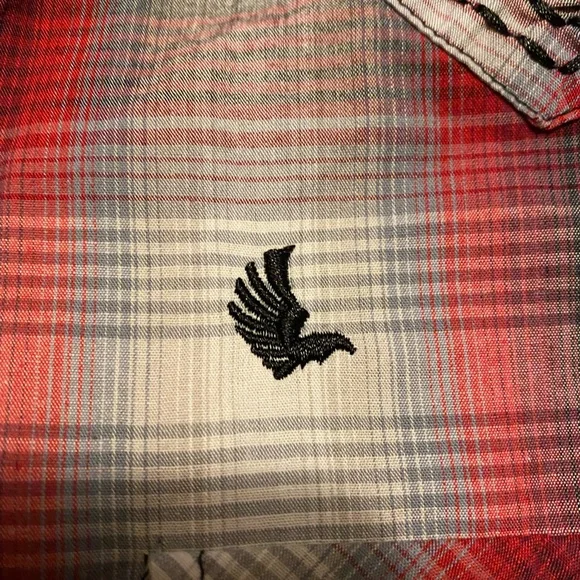 NWT Cody James Boys Size Medium Red Black White Plaid Pearl Snap Western Shirt - Picture 6 of 8